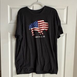 Source Unknown Black Short-Sleeve Tee with American Flag Buffalo Graphic